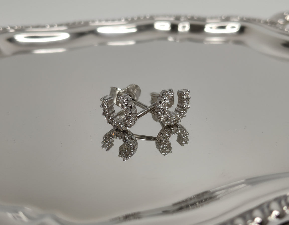 Horse Shoe Stud Earrings S925