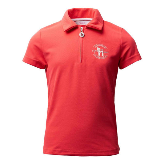 Horze Kids' Fay Polo Shirt - Diva Pink