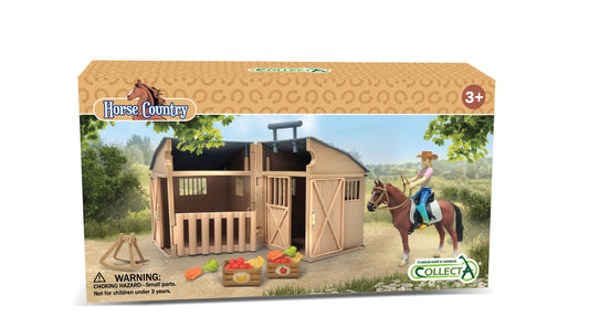 COLLECTA Lady Rider & Accessories with Horse & Stable Box Set