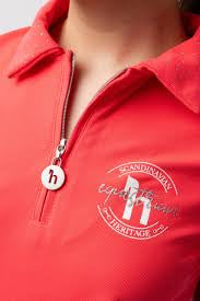Horze Kids' Fay Polo Shirt - Diva Pink