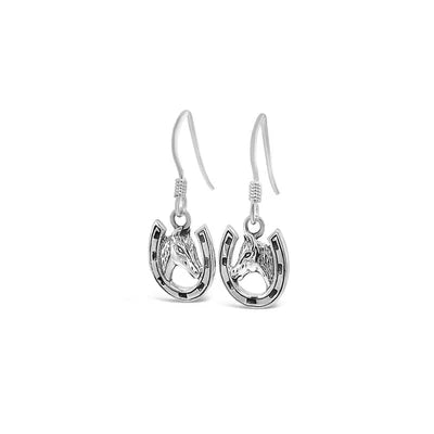 HORSE HEAD IN SHOE Hook Earrings