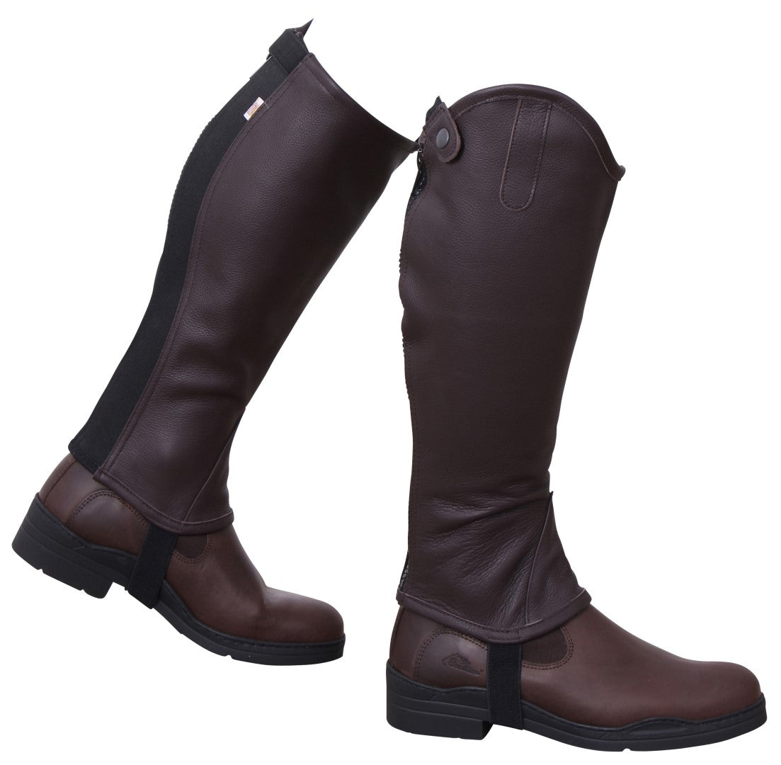 FLAIR Elasticated leather half chaps