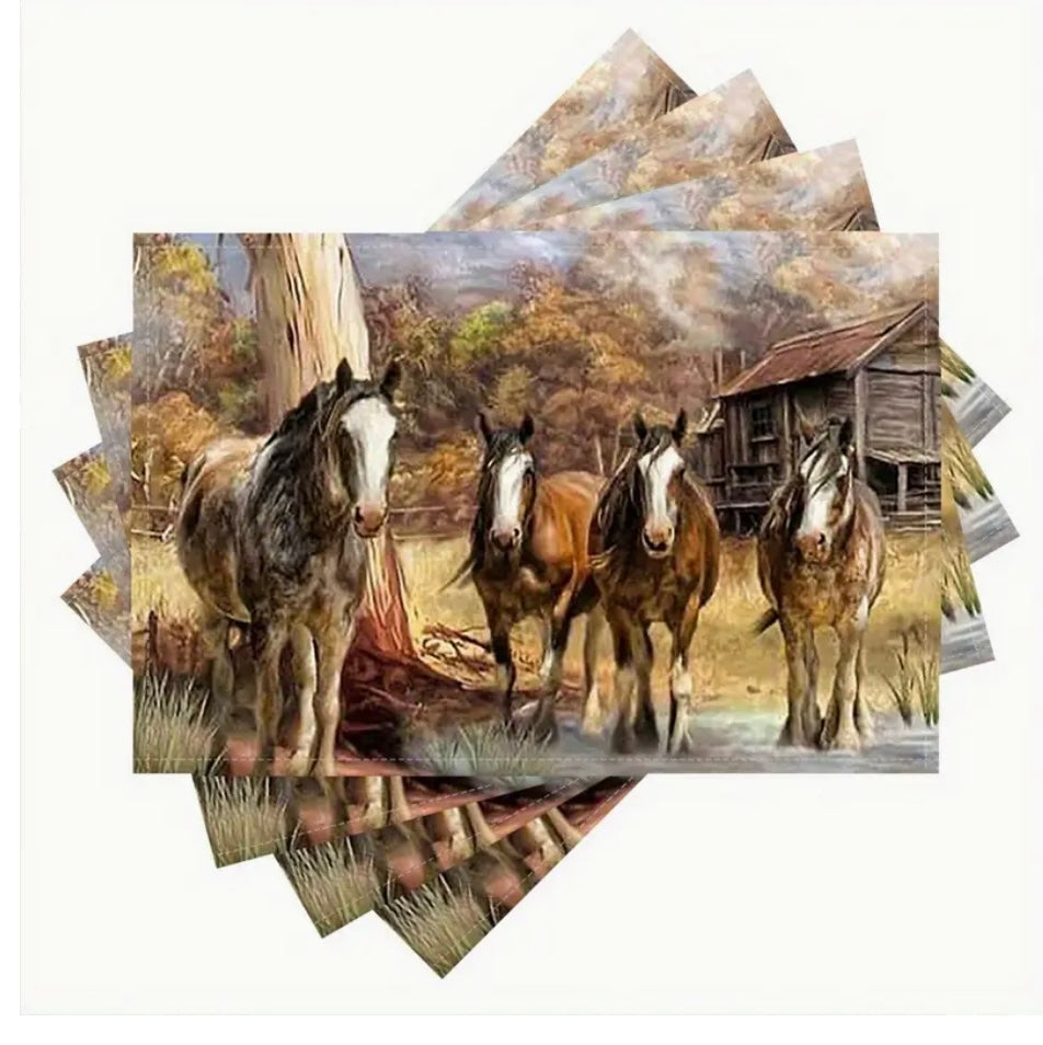 Rustic Horse Place Mats