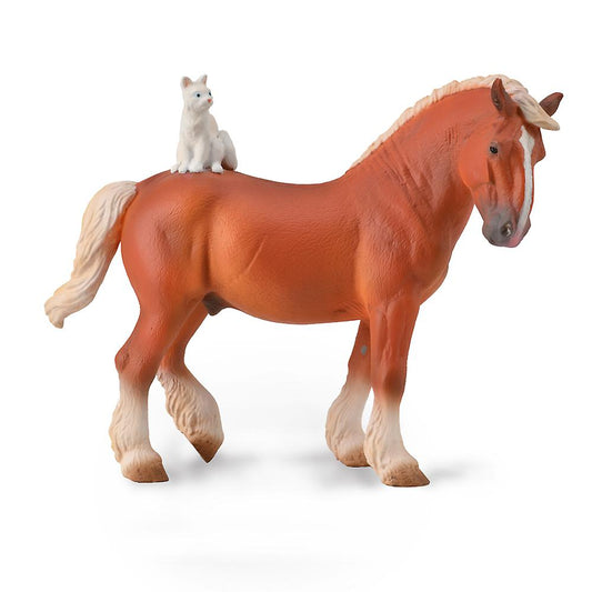 Collecta Draft Horse With Cat