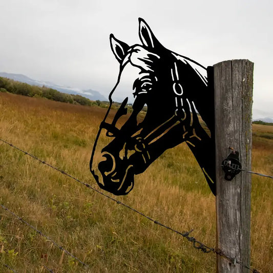 Horse Metal Art Sculpture Farm Fence Art Wall
