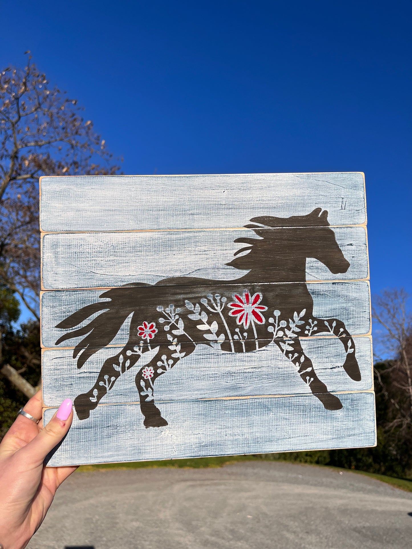 PS DESIGNS Floral horse board