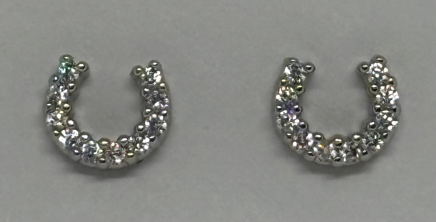 Horse Shoe Stud Earrings S925