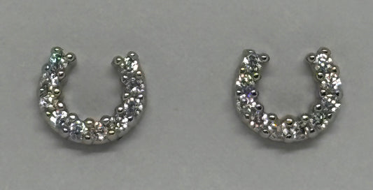 Horse Shoe Stud Earrings S925