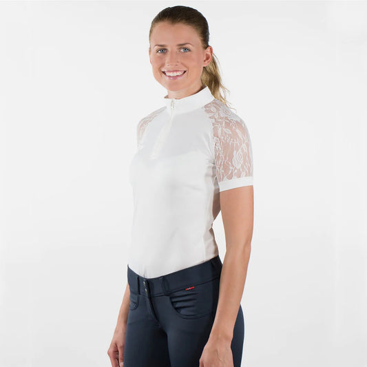 B Vertigo Lauren Womens Short Sleeved Show Shirt with Lace